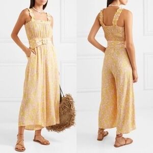Faithfull The Brand Dolores Ida Floral Print Belted Jumpsuit Size 4 NWOT